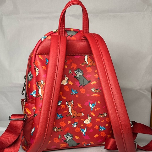 Loungefly Disney Parks Forest Friends Woodland Critters, Red - New Without Tags